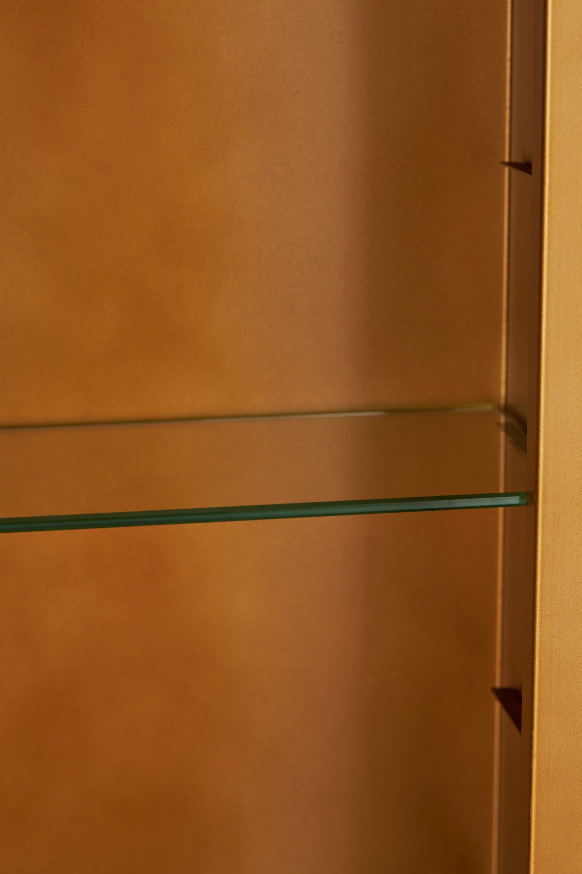 Hulda Gold Medicine Cabinet with Notched Top Corners in 070 Gold, product view 4