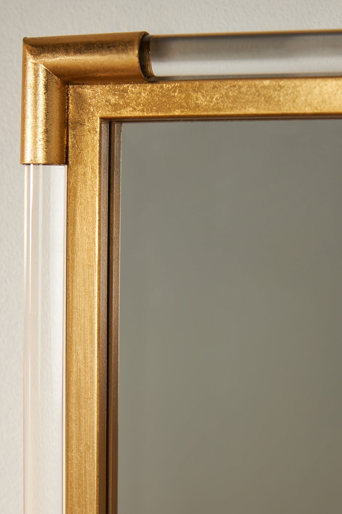 Linnea Gold and Clear Acrylic Rectangular Wall Mirror in 070 Gold, product view 2