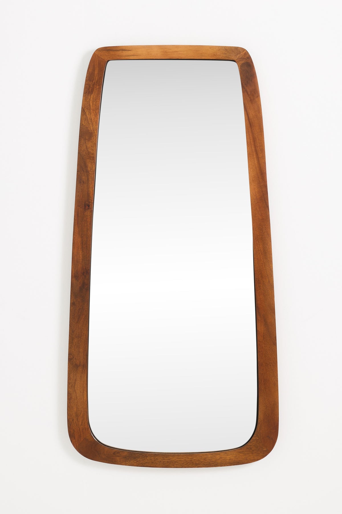 Jarl Tapered Acacia Wood Wall Mirror, 48 in in 020 Brown, product view 1