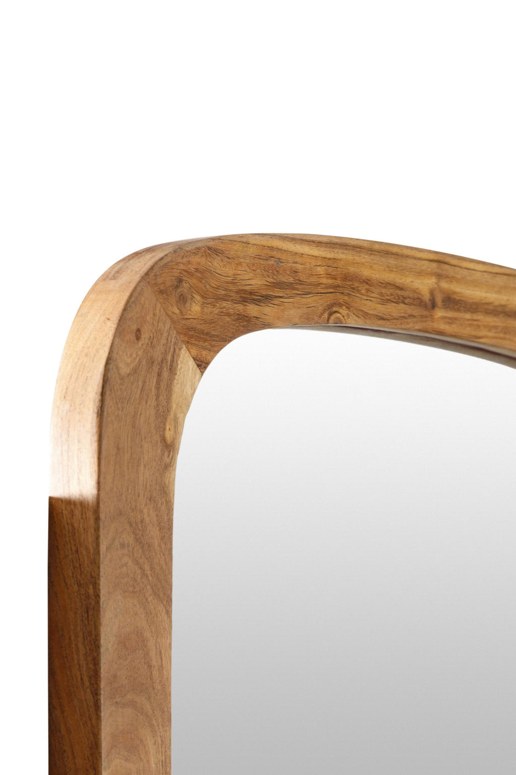 Jarl Tapered Acacia Wood Wall Mirror, 48 in in 020 Brown, product view 3