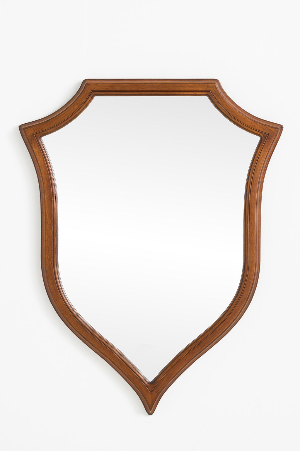 Ragnar Mahogany Shield Wall Mirror, Flared Top in 020 Brown, product view 1