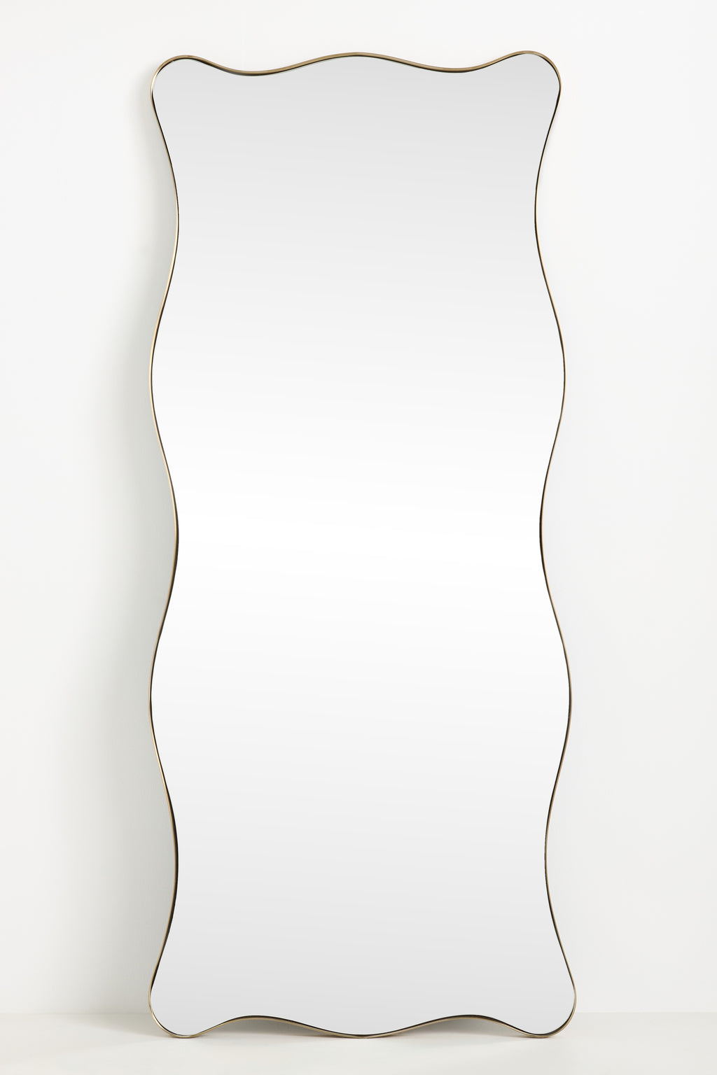Atli Wavy Gold Metal Leaner Mirror, 79 in in 070 Gold, product view 1