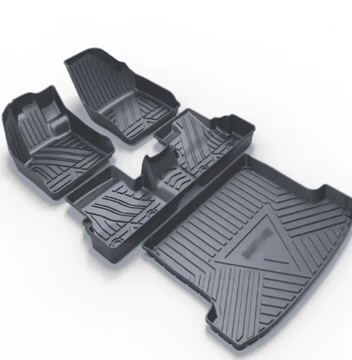 Tappetini 3D per auto con vasca per il bagagliaio, colore grigio